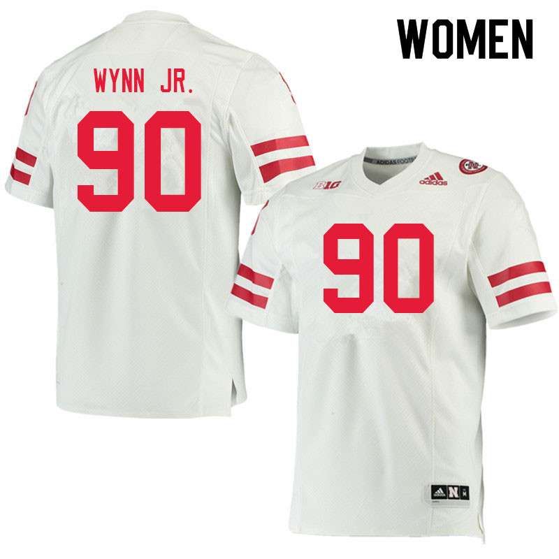 Women #90 Stephon Wynn Jr. Nebraska Cornhuskers College Football Jerseys Sale-White